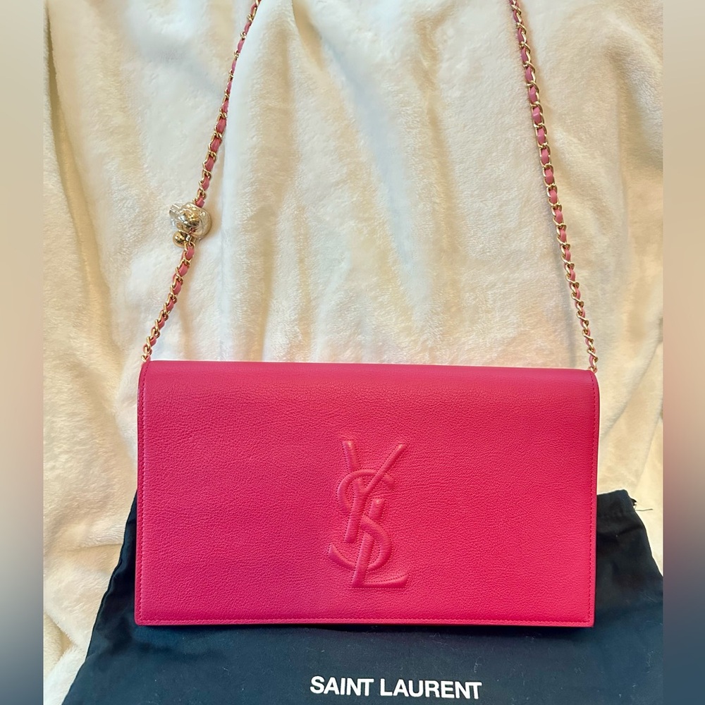 SOLD Authentic Yves Saint Laurent YSL Calfskin Large Belle De Jour Clutch